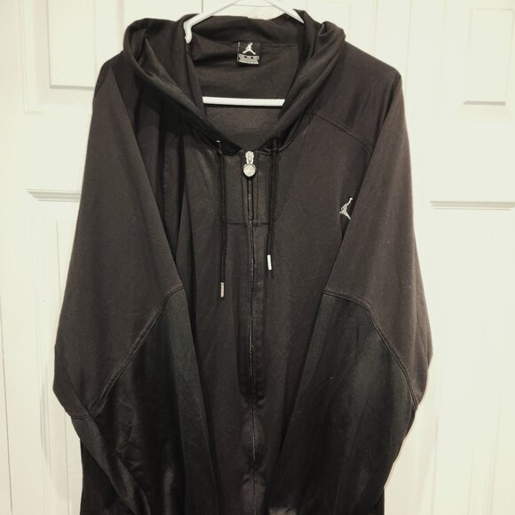 Pre-owned Jordan Full Zip Men's XXL Black Hooded Warm up Jacket. - Picture 1 of 3